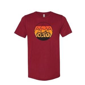 Akinz Hero Dirt Tee Crimson Red Hand Printed In Colorado Bike Riding Sz Medium